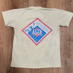 Vintage yellow Miller Lite volleyball t-shirt